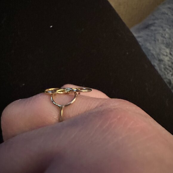 circles goldtone ring sz 7 - Picture 4 of 10